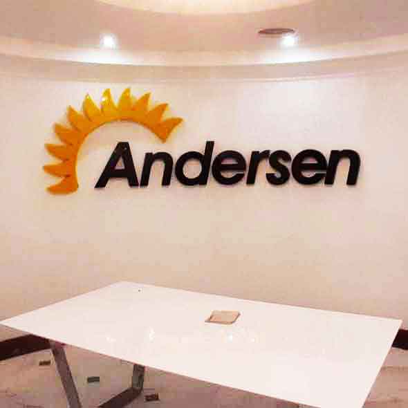 Виготовлення та монтаж інтер'єрної вивіски для IT-компанії Andersen в Одесі
