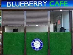 Объемная не световая вывеска из ПВХ blueberry-cafe